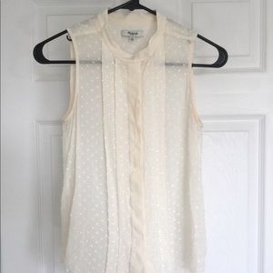 Madewell dotted Swiss silk blouse XS